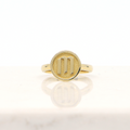10K Baby Round Signet Ring - Letter M, Size 5.5