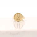 10K Dome Round Signet Ring - Letter H, Size 3