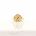 10K Dome Round Signet Ring - Letter K, Size 5