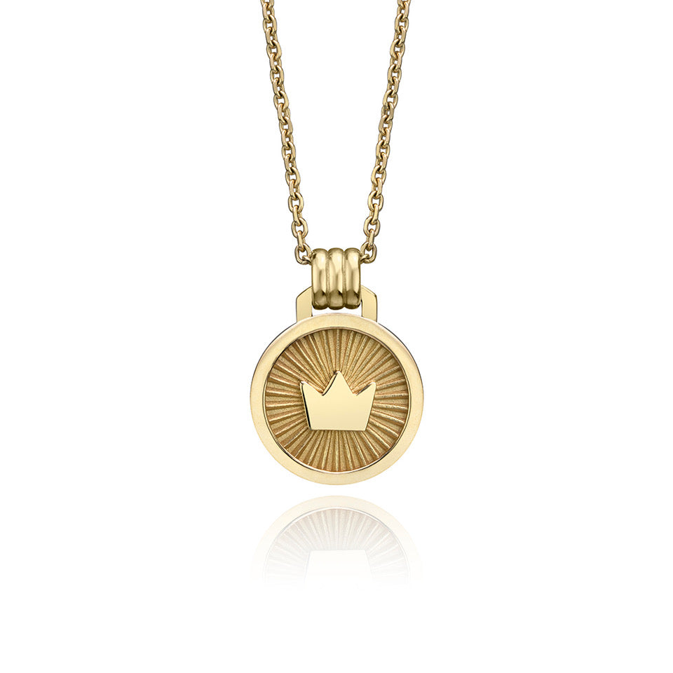 Solid Gold Bold Icon Pendant Necklace